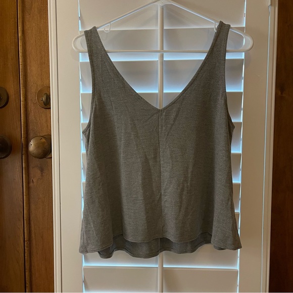 Topshop Grey V-Neck Sleeveless Crop Tank Top, US6 - Picture 7 of 8